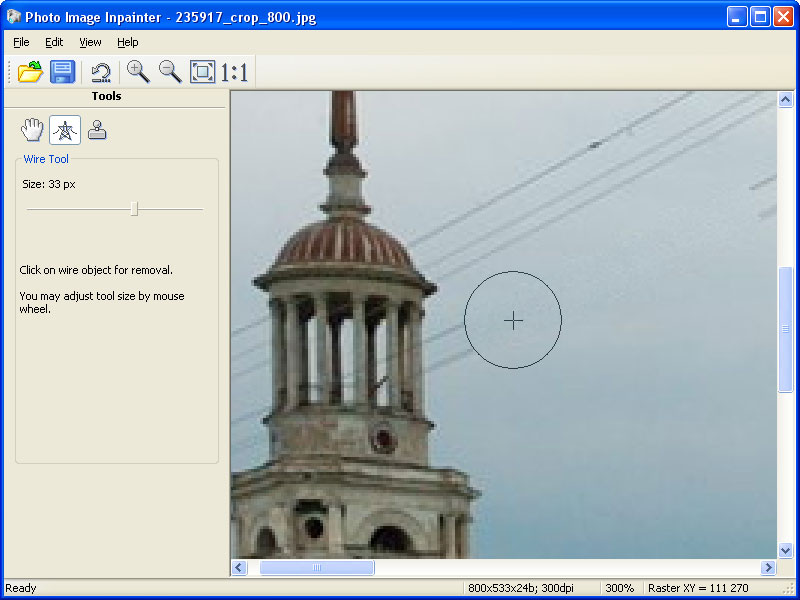 Photo Image Inpainter: delete wires and other unwanted objects from your photos.