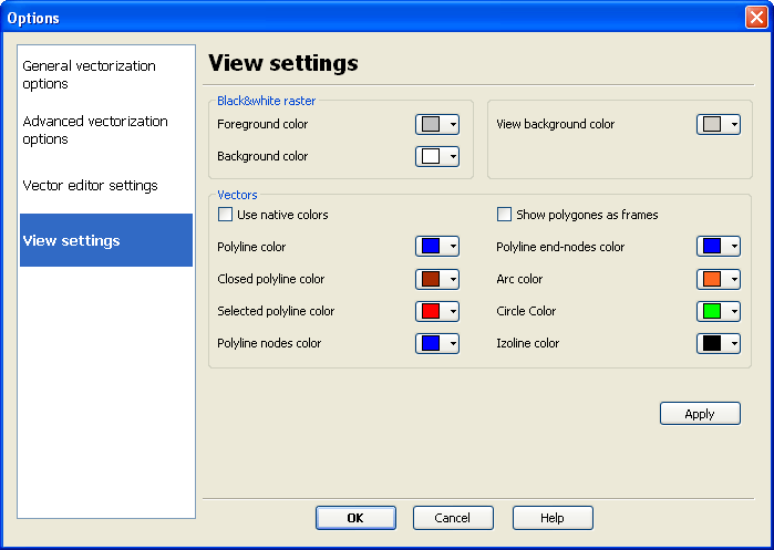 View options